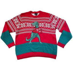 Blizzard Bay Tyrannosaurus Rex Santa Claws Ugly Christmas Sweater Size XL NWOT